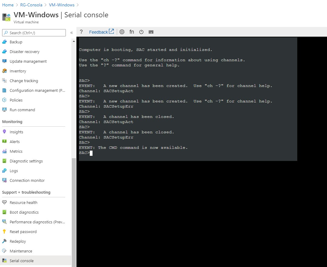 Acceso serial console a vms en azure azurebrains